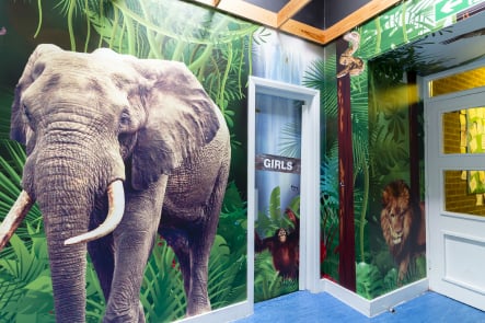 Mottingham Primary immersive jungle themed wrap around Wall Art