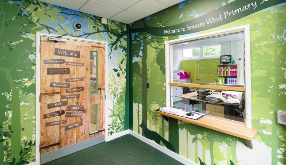 Senacre Wood Primary School logo design reception wall art
