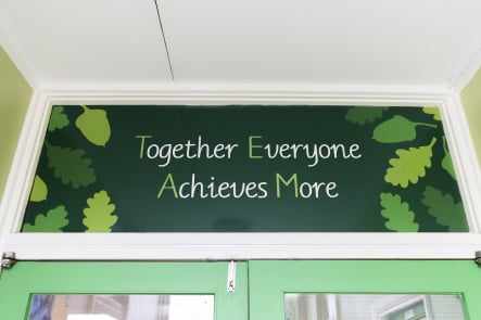 Senacre Wood Primary School values reception wall art
