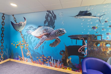 Lee Chapel underwater and jungle immersive themed wall art