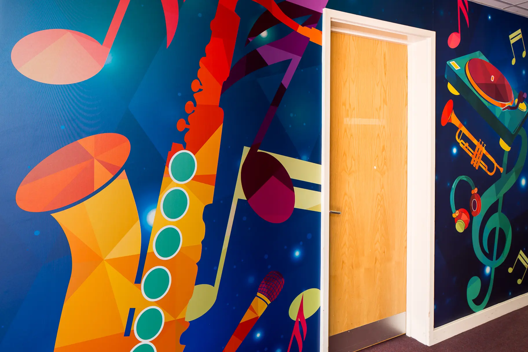 Ravenswood Schools bespoke music subject zoned corridor wall art