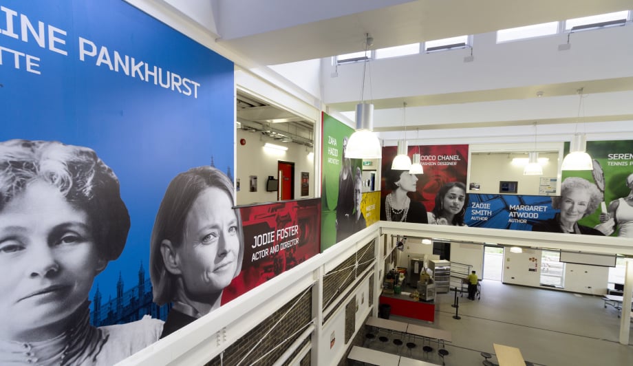 Townley Grammar School, cafe walls historical wall art