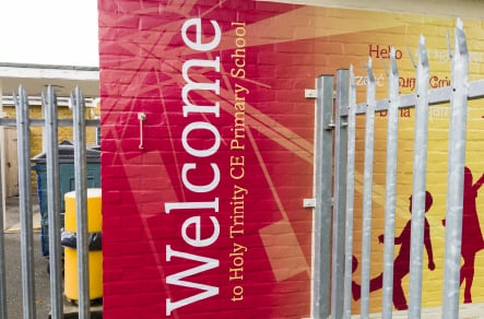 School bespoke branding and exterior walls wall art