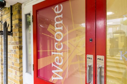 Holy Trinity School window vinyls welcome wall art