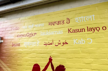 Holy Trinity bespoke welcome exterior wall languages themed Wall Art