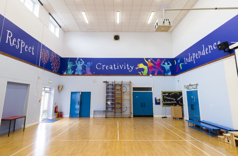 Northumberland Heath Primary School hall values feature wall art