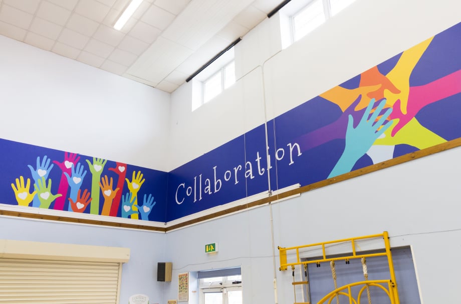 Northumberland Heath Primary school bespoke values feature wall art