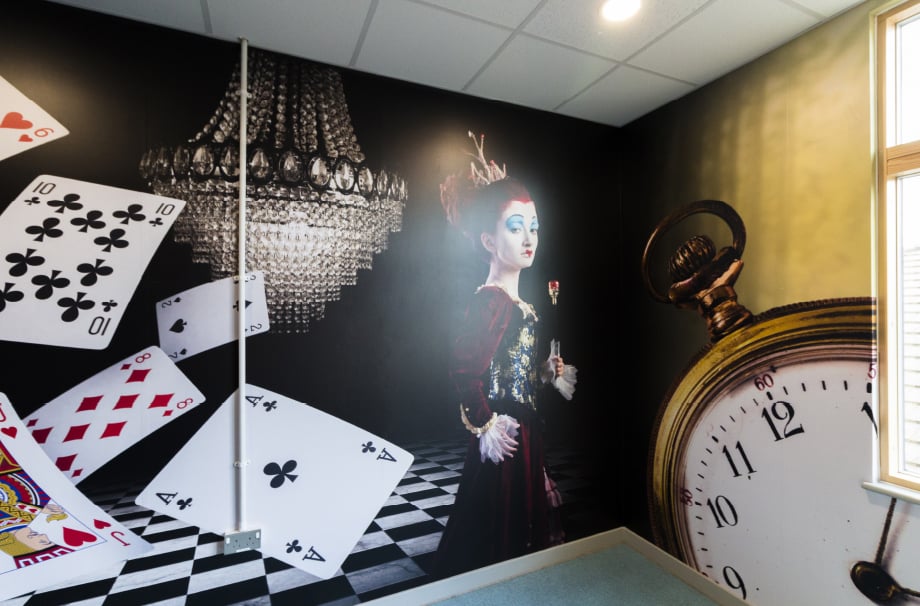 Bespoke immersive Alice in Wonderland themed wall art
