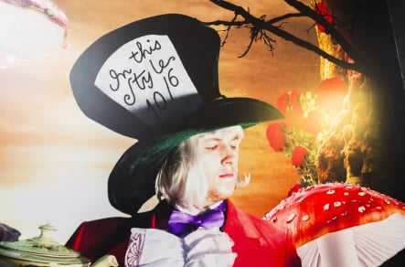 Northumberland Primary mad hatter themed stairway wall art