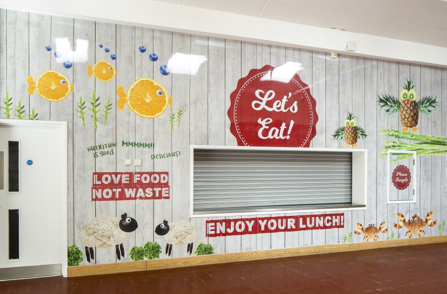 West Acton School Healthy eating canteen wall art