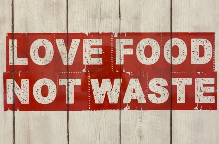 Love food not waste healthy eating school canteen wall art