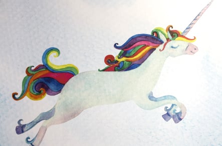 Ravenswood School unicorn graphic for reading zone wall art