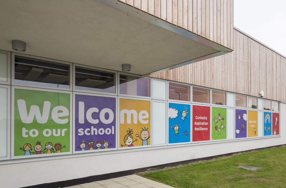 Halfway Houses Primary School - welcome windows