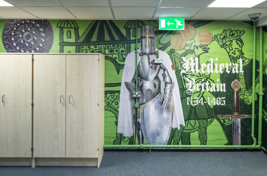 Greenstead School Medieval history themed corridor wall art