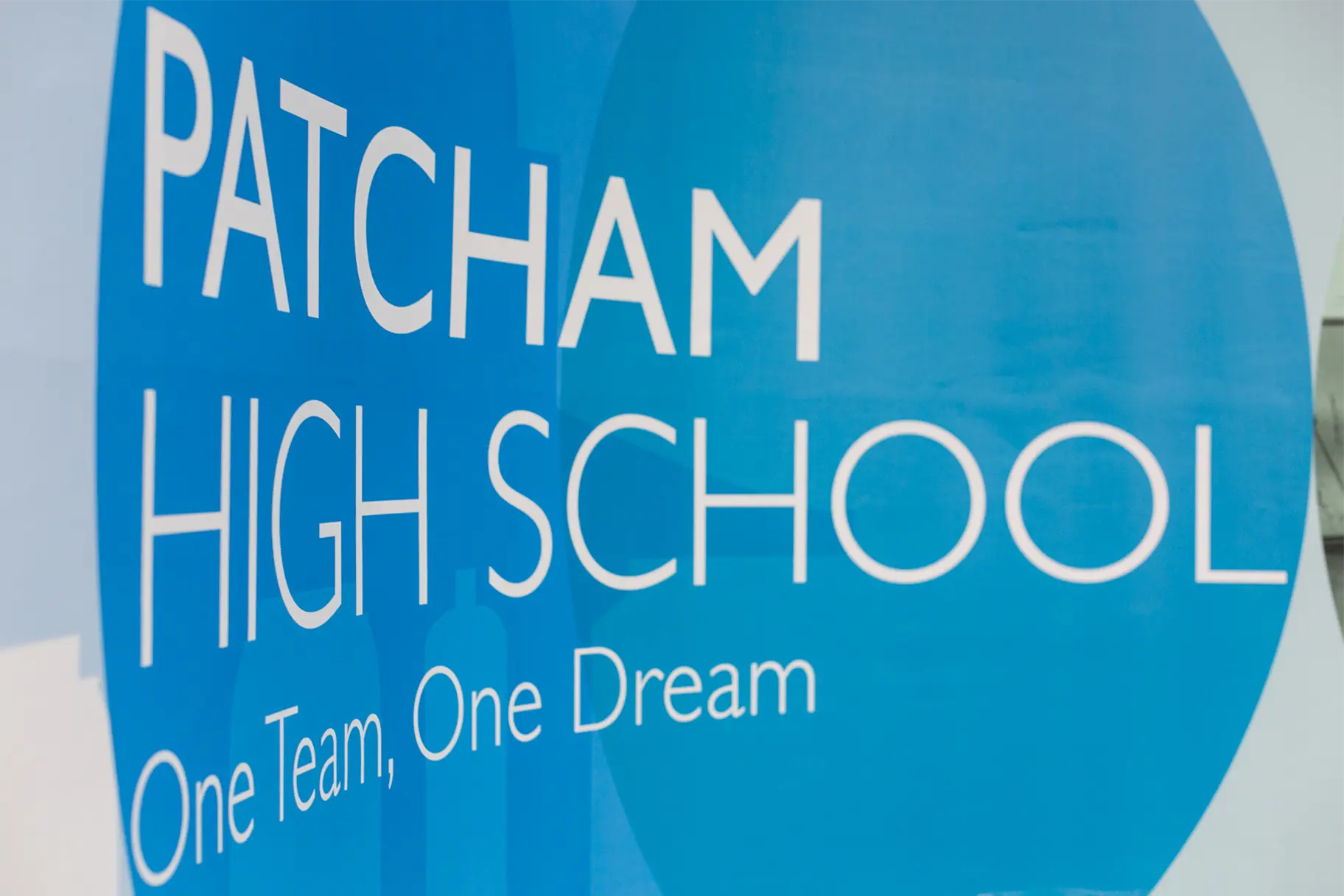 Patcham High school welcome signage wall art