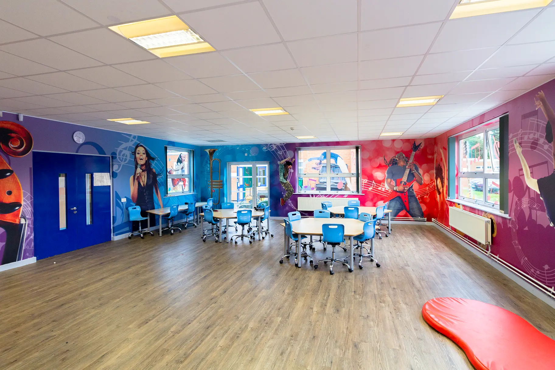 Hopping Hill music themed wrap around design wall art