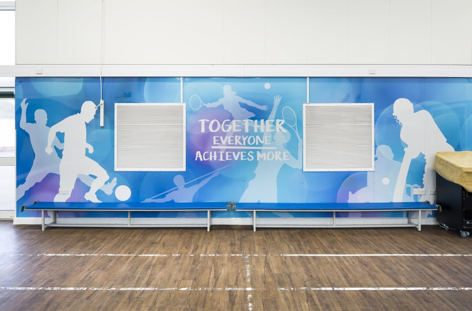 Schools motivational sports hall feature Wall Art