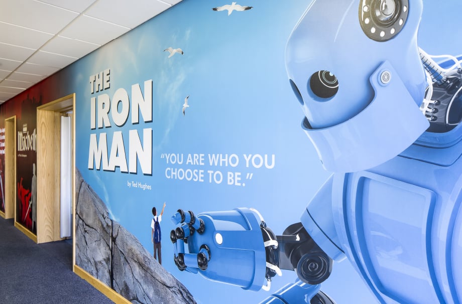 Literacy subject inspirational quotes school corridor wall art