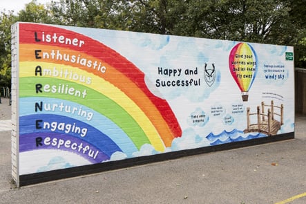 Chorleywood primary values feature playground wall art