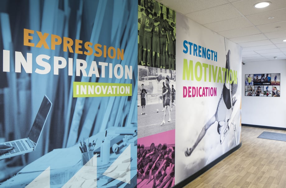 Stanmore college Bespoke graphic and design sports themed wall art