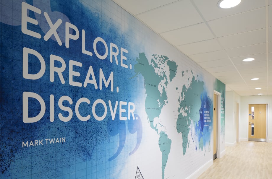 St Edmund's Girls school english subject zone corridor Wall Art