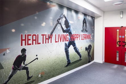 Summer Fields sports healthy living entrance wall art