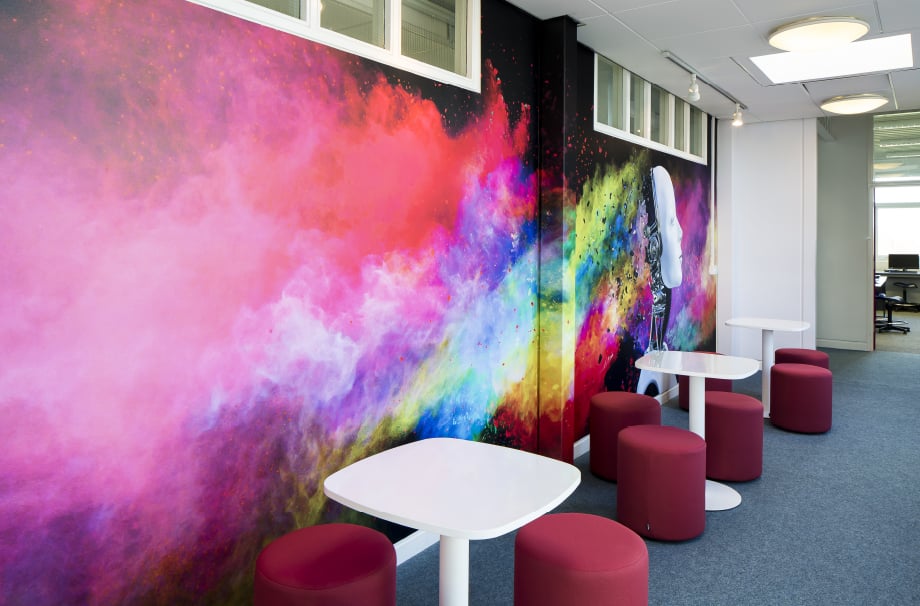 Croydon High School ICT zone bespoke feature wall art