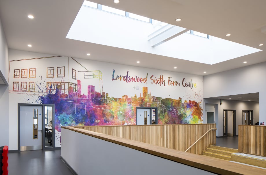 Sixth Form Centre bespoke contemporary atrium wall art