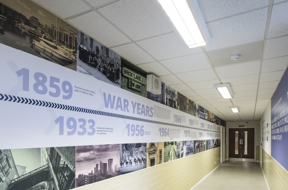 Bishop Challoner Historical timeline school wall art