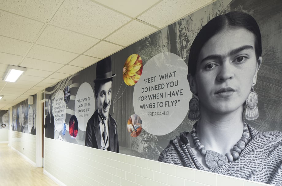 Bishops Challoner Frida Kahlo history's greatest minds corridor wall art