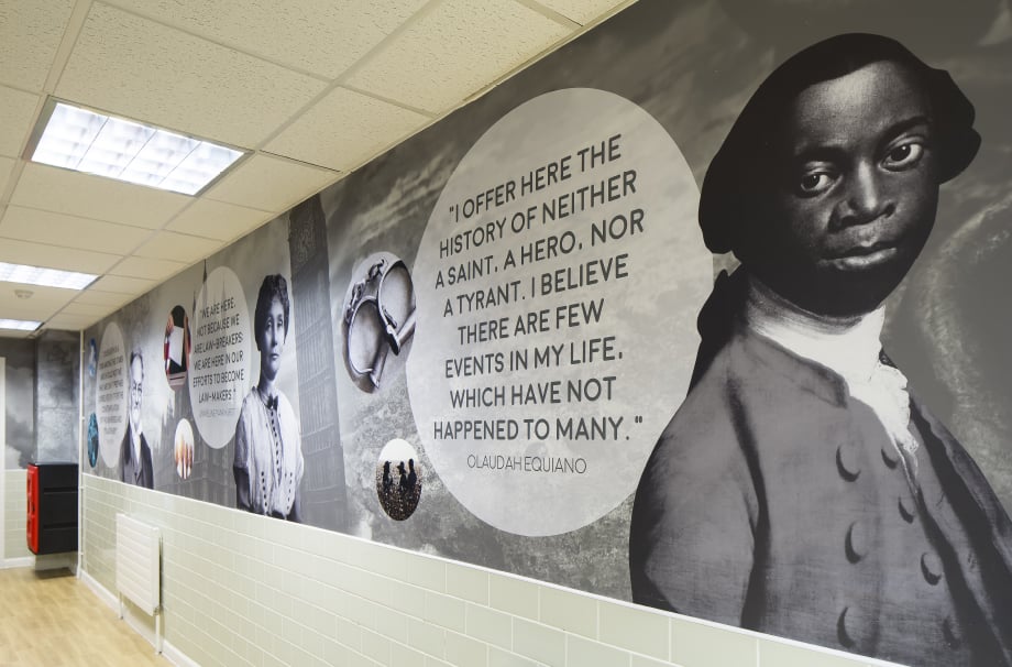 Bishop Challoner-School Olaudah Equiano greatest minds corridor wall art