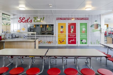 Reigate St Mary’s Preparatory and Choir School healthy eating canteen wall art