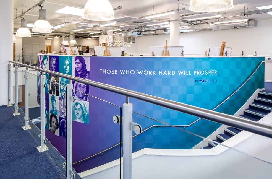 Sarum Academy Values themed large format feature wall art
