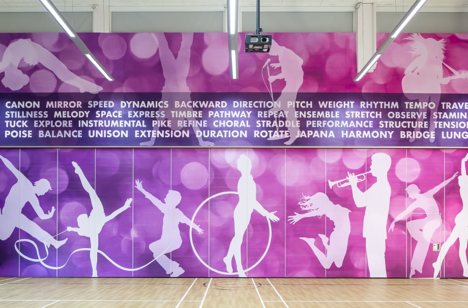 Churchfield Junior School bespoke large format sport wall art