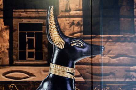 Egyptian themed cloakroom