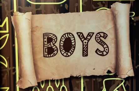 Egyptian themed cloakroom