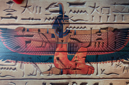 Egyptian themed cloakroom