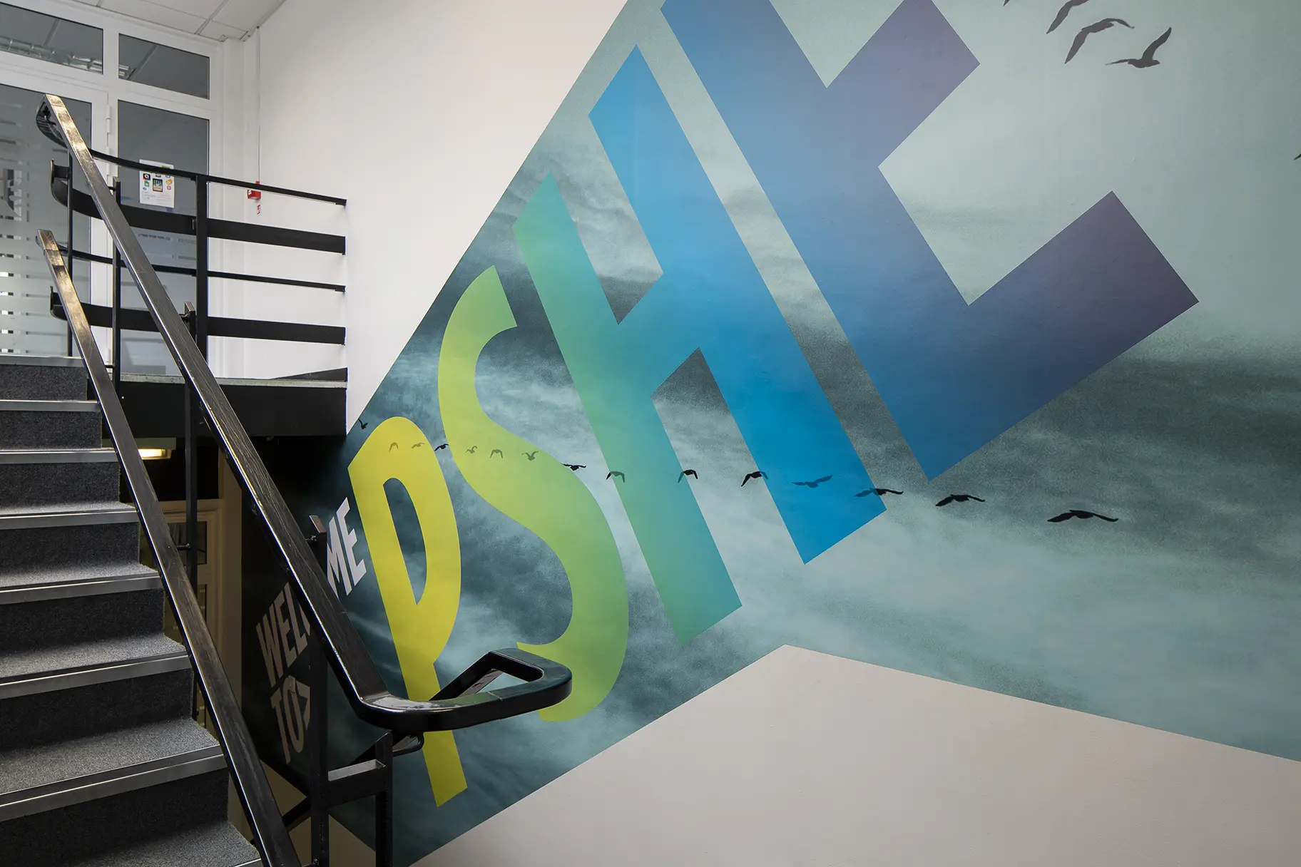 Weydon school hallway wall art