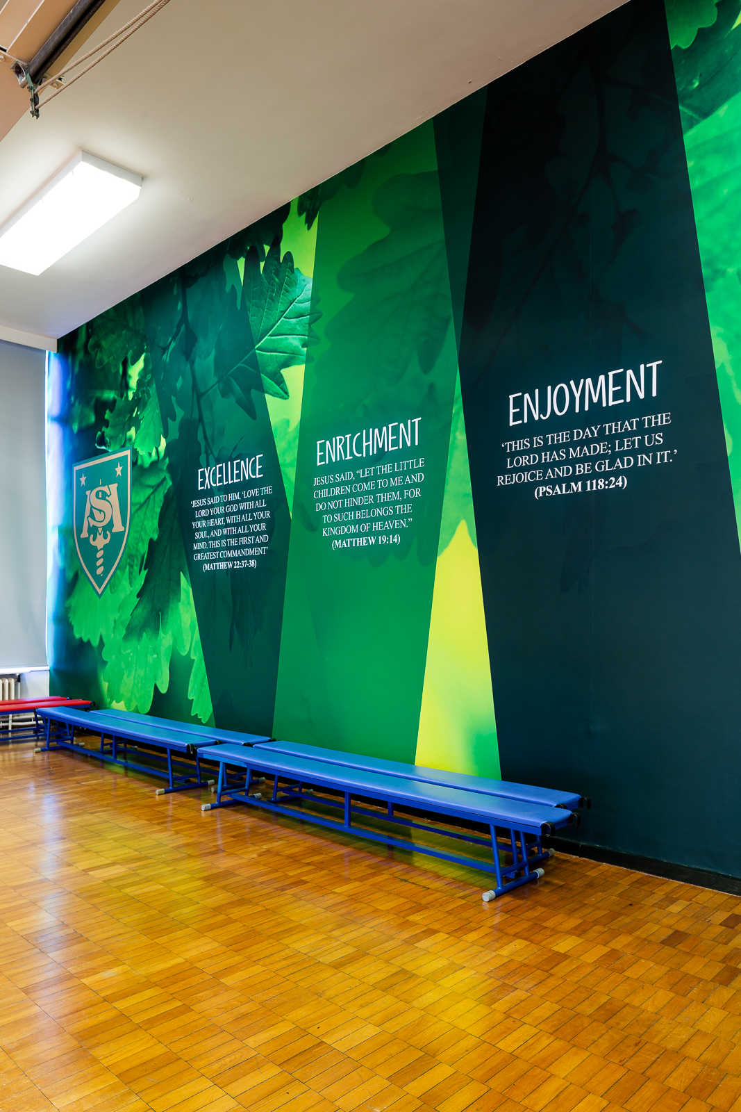 St Michaels school hall wall art