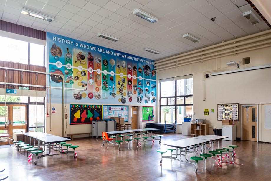 The Willows timeline school wall art