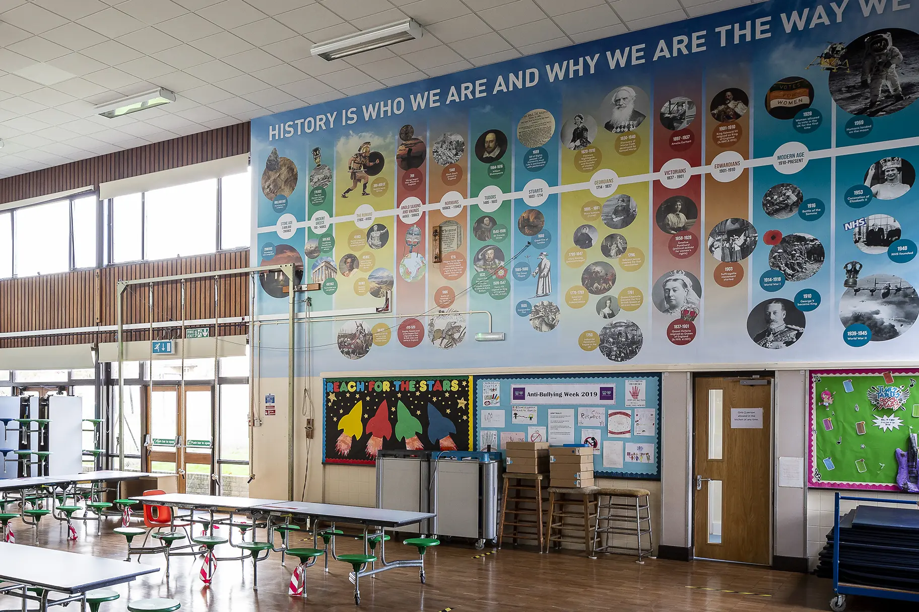 The Willows timeline school wall art