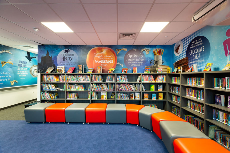 Wellington school library wall art