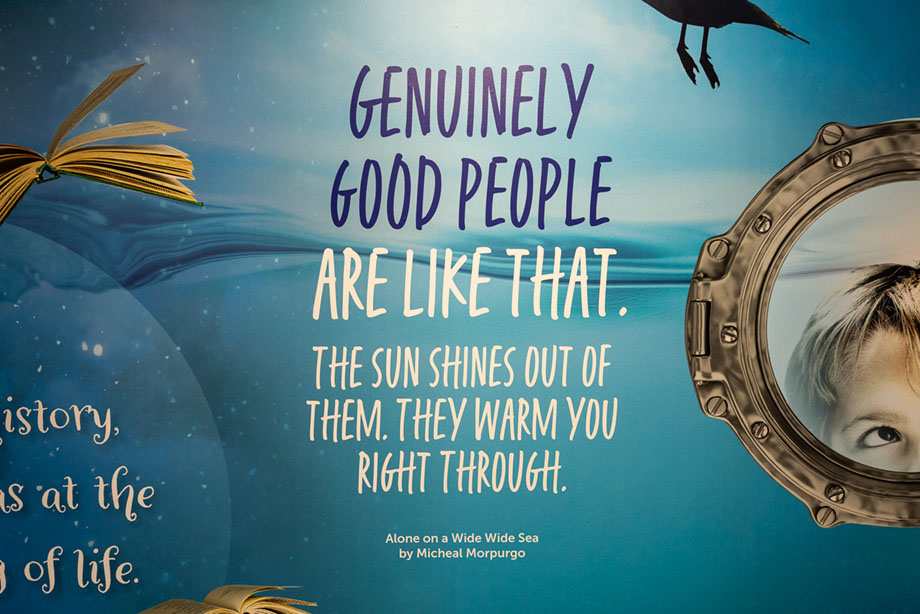 Wellington school library wall art