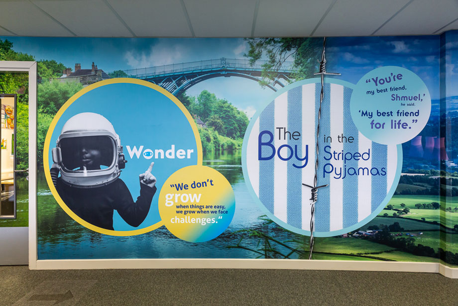 Hadley Learning Community literacy wall art