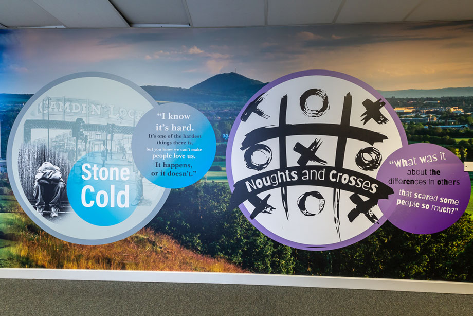 Hadley Learning Community literacy wall art