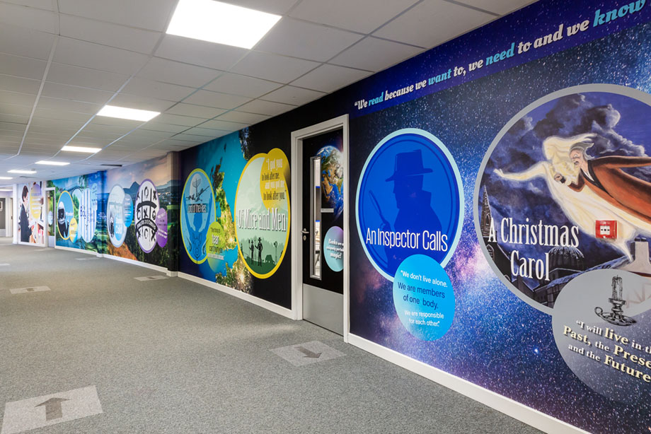 Hadley Learning Community literacy wall art