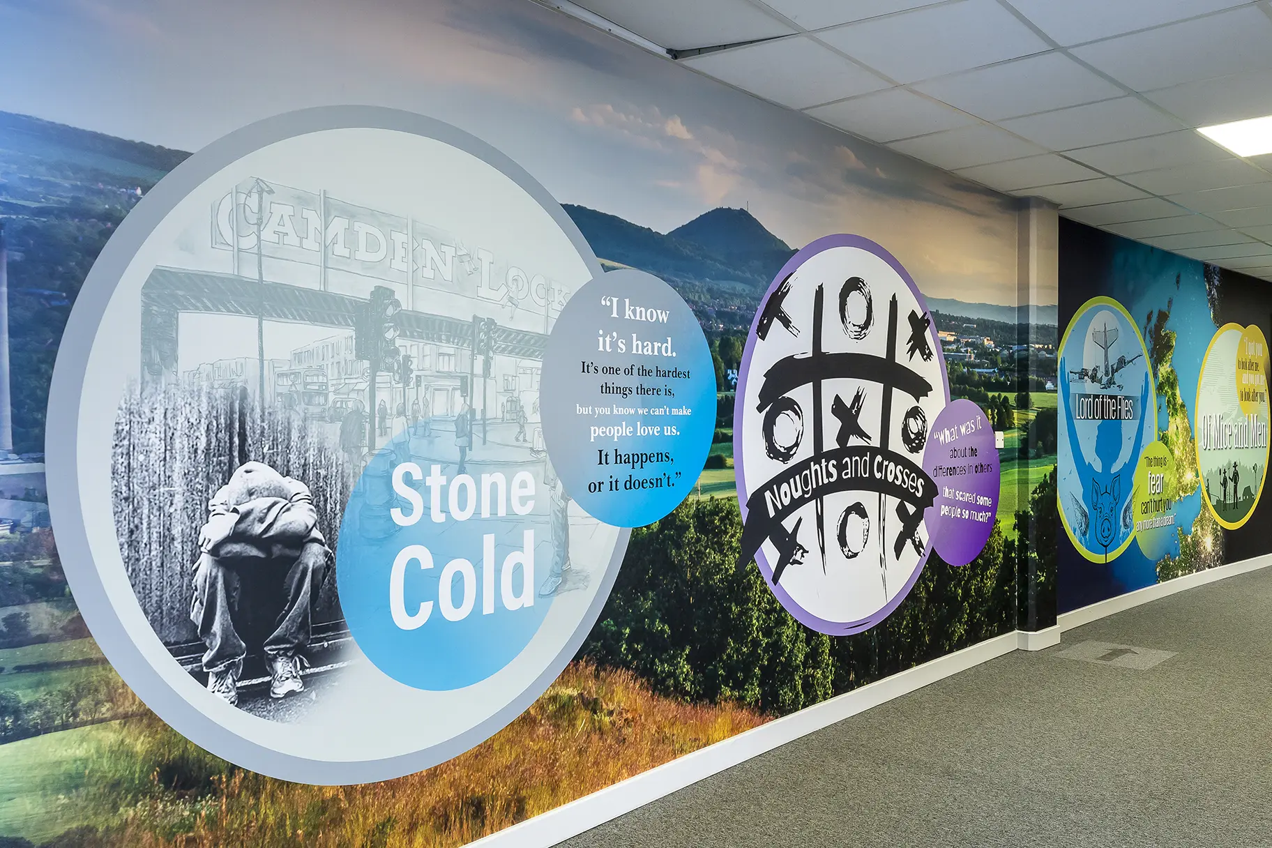 Hadley Learning Community literacy wall art