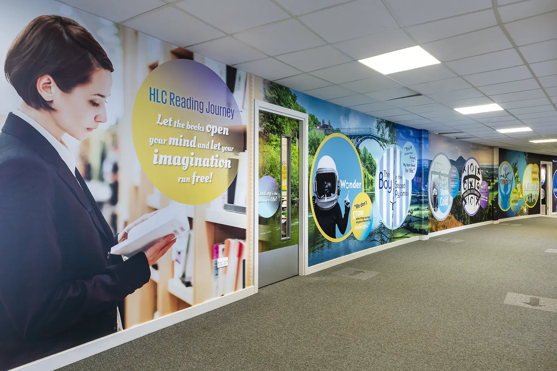 Hadley Learning Community literacy wall art