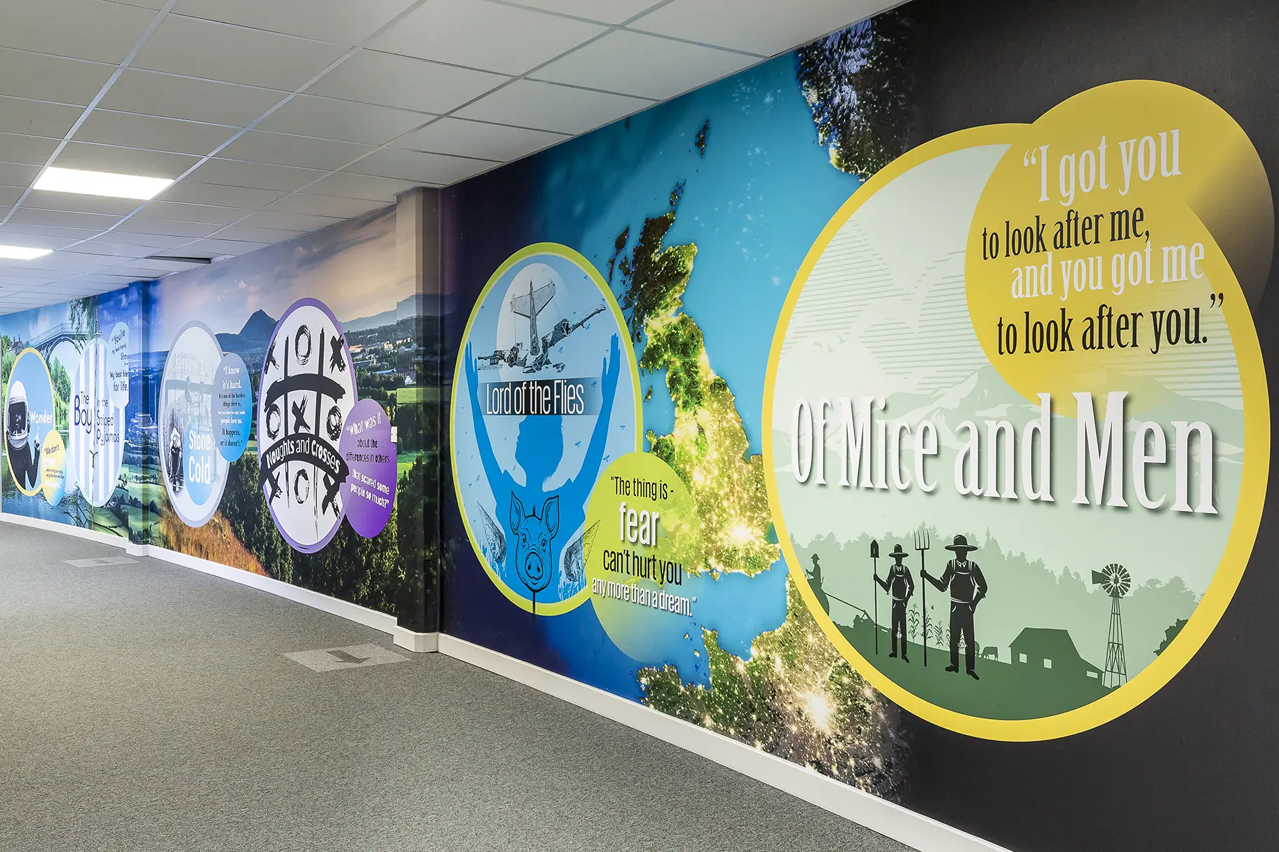 Hadley Learning Community literacy wall art