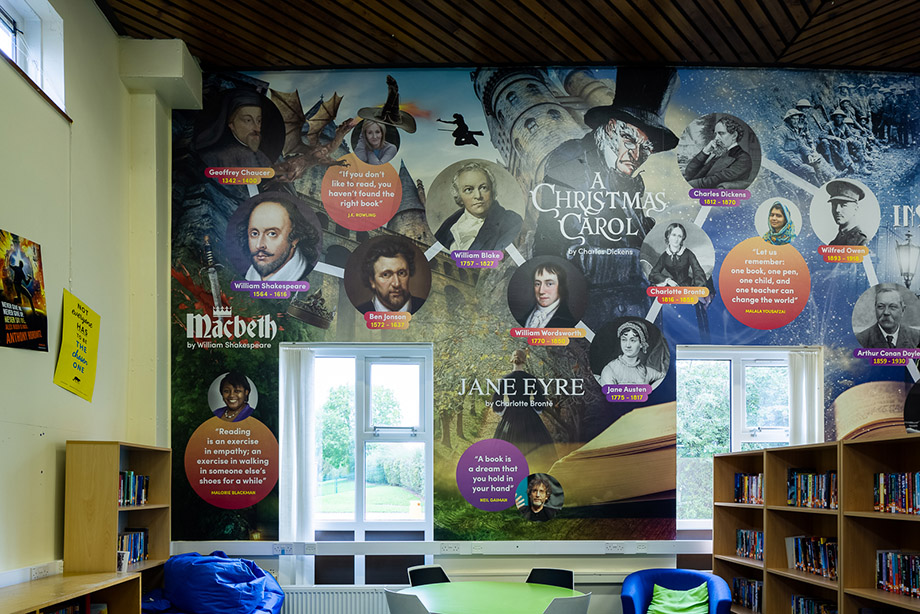 Madeley school library wall art